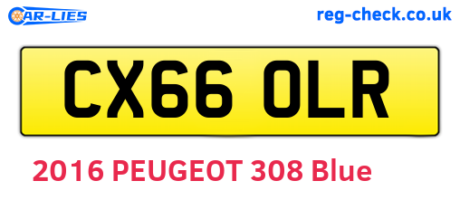 CX66OLR are the vehicle registration plates.