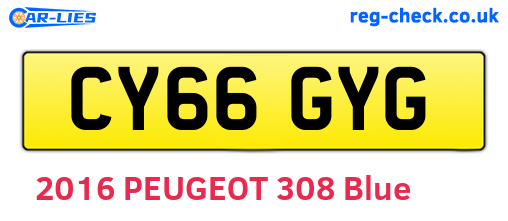 CY66GYG are the vehicle registration plates.