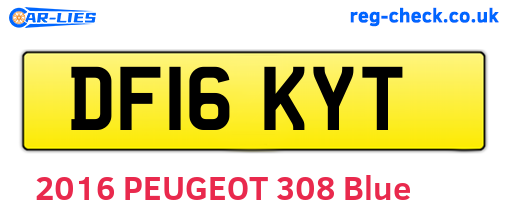 DF16KYT are the vehicle registration plates.