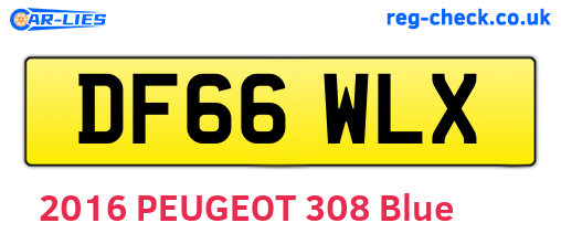 DF66WLX are the vehicle registration plates.