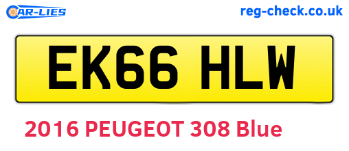 EK66HLW are the vehicle registration plates.