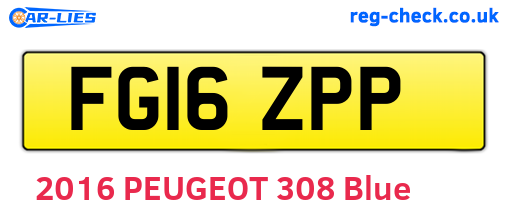 FG16ZPP are the vehicle registration plates.