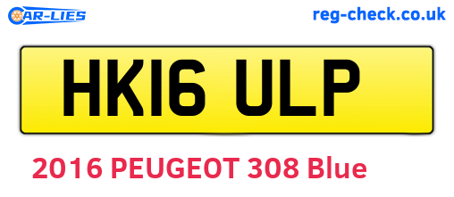 HK16ULP are the vehicle registration plates.