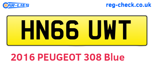 HN66UWT are the vehicle registration plates.
