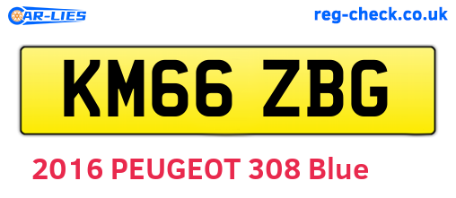 KM66ZBG are the vehicle registration plates.