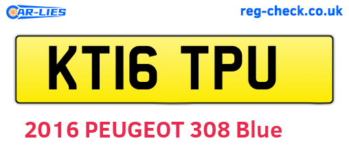 KT16TPU are the vehicle registration plates.