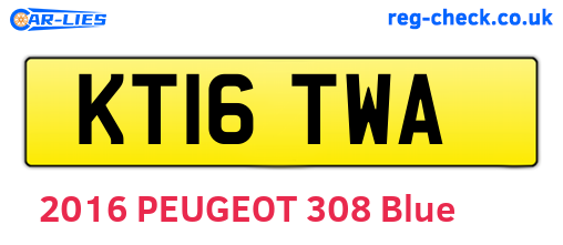KT16TWA are the vehicle registration plates.
