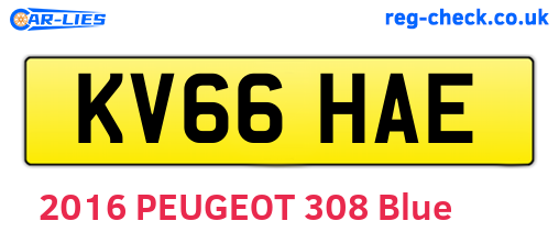 KV66HAE are the vehicle registration plates.