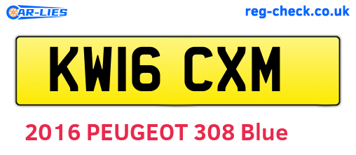 KW16CXM are the vehicle registration plates.