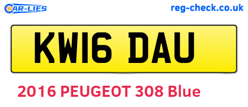 KW16DAU are the vehicle registration plates.
