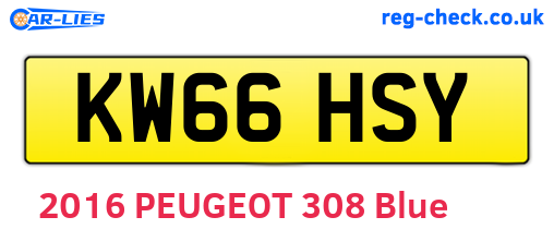 KW66HSY are the vehicle registration plates.