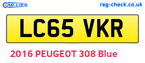 LC65VKR are the vehicle registration plates.