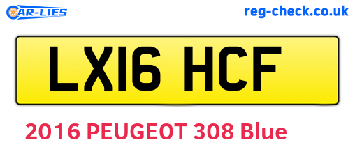 LX16HCF are the vehicle registration plates.