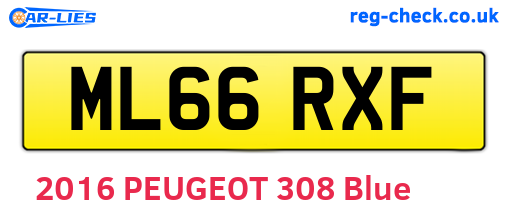 ML66RXF are the vehicle registration plates.