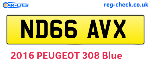 ND66AVX are the vehicle registration plates.