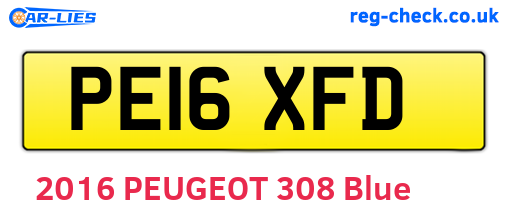 PE16XFD are the vehicle registration plates.
