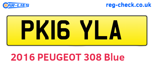 PK16YLA are the vehicle registration plates.