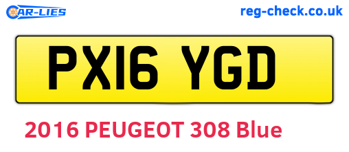 PX16YGD are the vehicle registration plates.