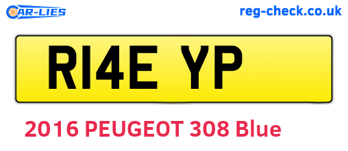 R14EYP are the vehicle registration plates.