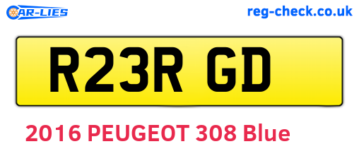R23RGD are the vehicle registration plates.