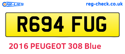 R694FUG are the vehicle registration plates.
