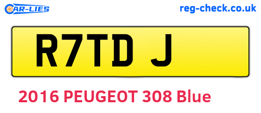 R7TDJ are the vehicle registration plates.