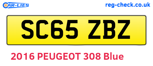 SC65ZBZ are the vehicle registration plates.