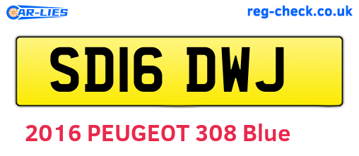 SD16DWJ are the vehicle registration plates.