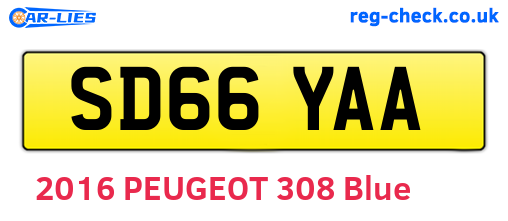 SD66YAA are the vehicle registration plates.