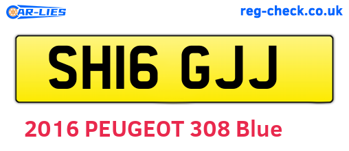 SH16GJJ are the vehicle registration plates.