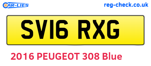 SV16RXG are the vehicle registration plates.
