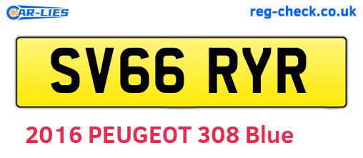SV66RYR are the vehicle registration plates.