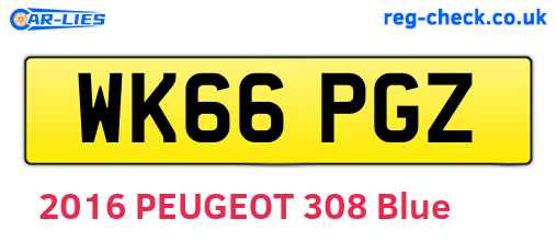 WK66PGZ are the vehicle registration plates.