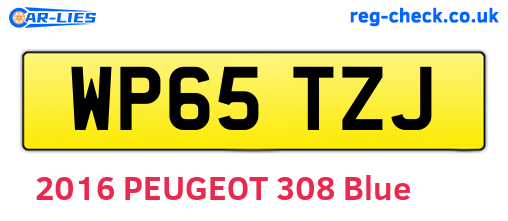 WP65TZJ are the vehicle registration plates.