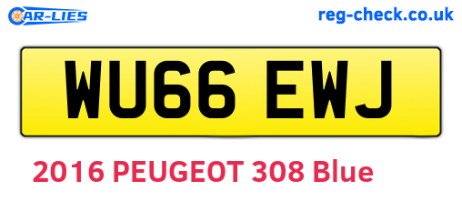 WU66EWJ are the vehicle registration plates.