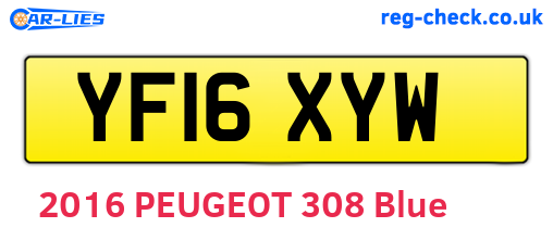 YF16XYW are the vehicle registration plates.