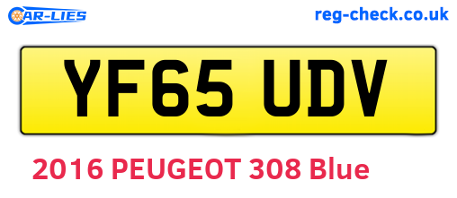 YF65UDV are the vehicle registration plates.