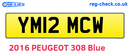 YM12MCW are the vehicle registration plates.