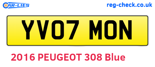 YV07MON are the vehicle registration plates.