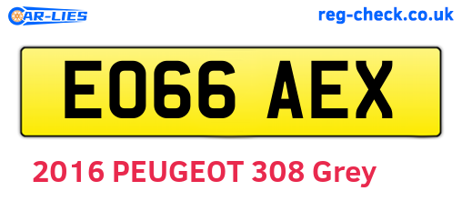 EO66AEX are the vehicle registration plates.