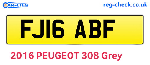 FJ16ABF are the vehicle registration plates.