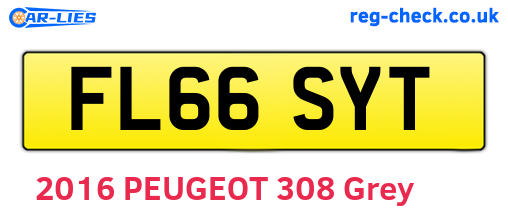 FL66SYT are the vehicle registration plates.