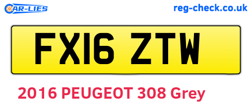 FX16ZTW are the vehicle registration plates.