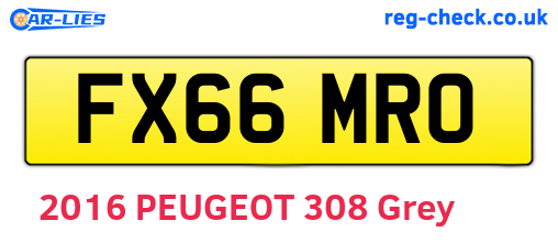 FX66MRO are the vehicle registration plates.