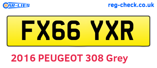 FX66YXR are the vehicle registration plates.