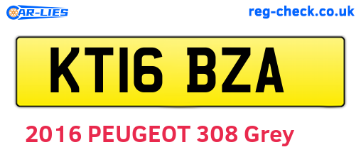 KT16BZA are the vehicle registration plates.