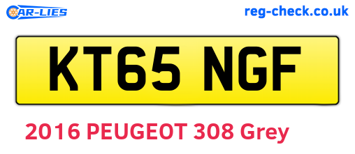 KT65NGF are the vehicle registration plates.