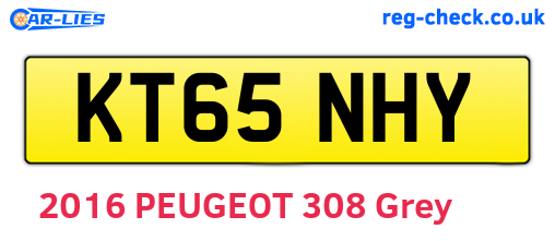 KT65NHY are the vehicle registration plates.