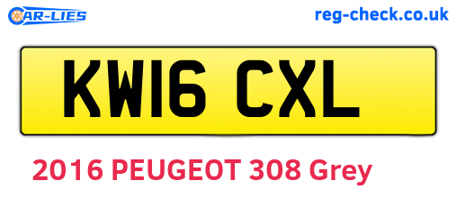 KW16CXL are the vehicle registration plates.