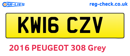KW16CZV are the vehicle registration plates.
